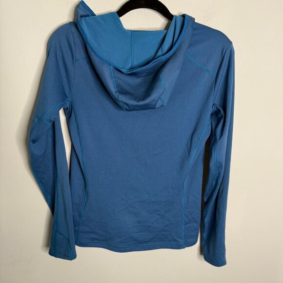 Mammut Womens Small Hooded Jacket Full Zip Teal Blue Outdoor Athletic Activewear - Picture 5 of 5